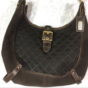 The Sak Pink Label Purse Brown Suede Leather Trim